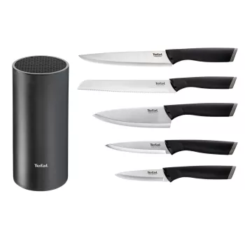 Zestaw noży kuchennych Tefal K2216S74 — ostrza ze stali nierdzewnej, długość ostrza 20 cm, zestaw 5-częściowy