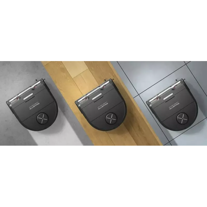 Robot odkurzający Rowenta X‑Plorer RR9465WH — bezworkowy, kształt D, pojemnik na kurz 0,35 l, czas pracy 120 min, litowo-jonowy, 97×325×335 mm, czarny