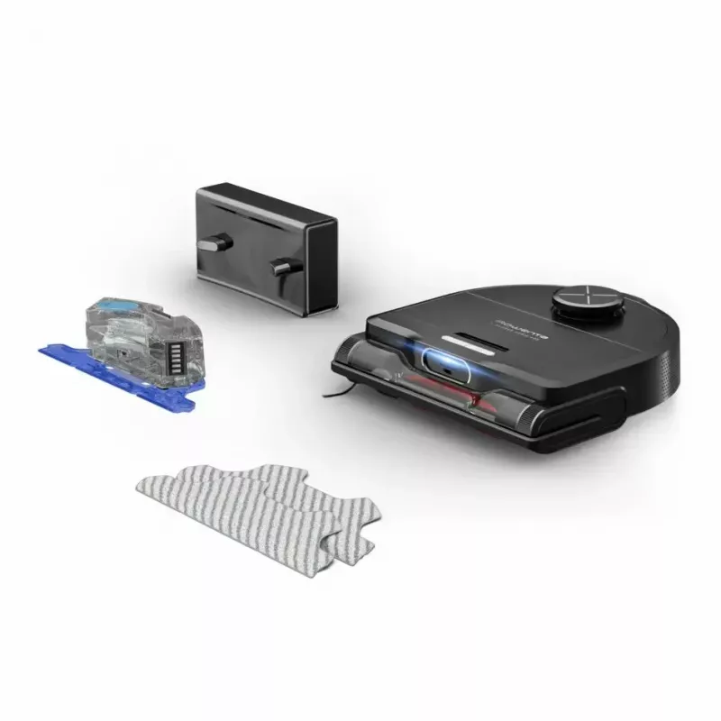 Robot odkurzający Rowenta X‑Plorer RR9465WH — bezworkowy, kształt D, pojemnik na kurz 0,35 l, czas pracy 120 min, litowo-jonowy, 97×325×335 mm, czarny