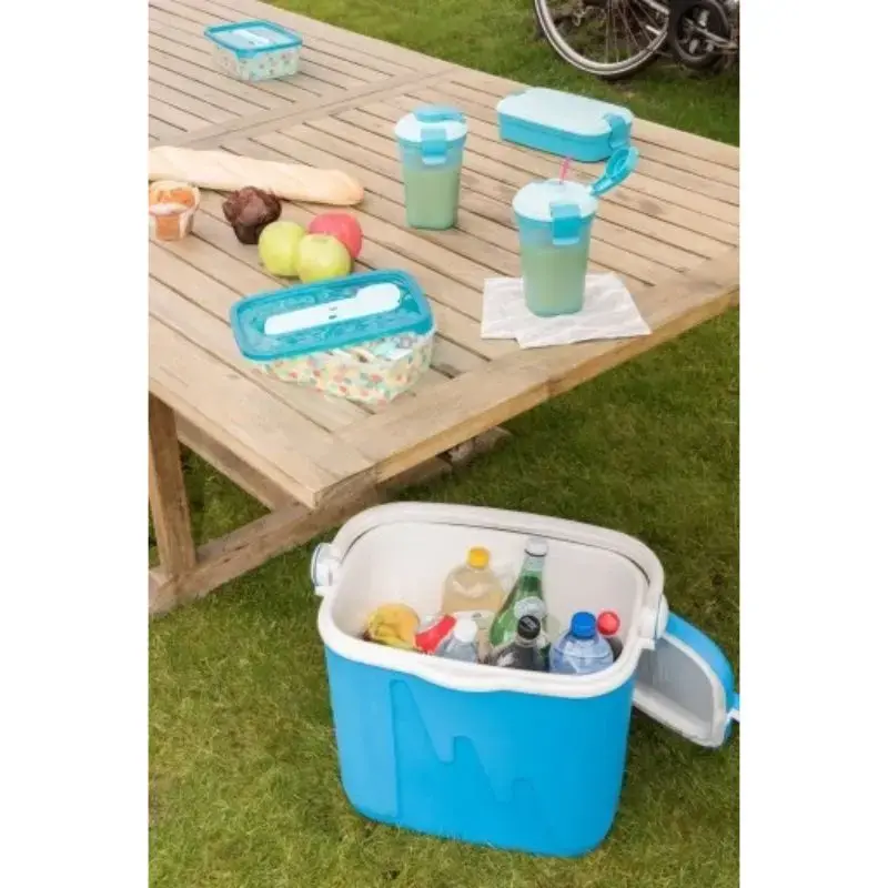 Lodówka turystyczna Keter High-rise 33 L — 49,8×33,3×41 cm, niebiesko-biała