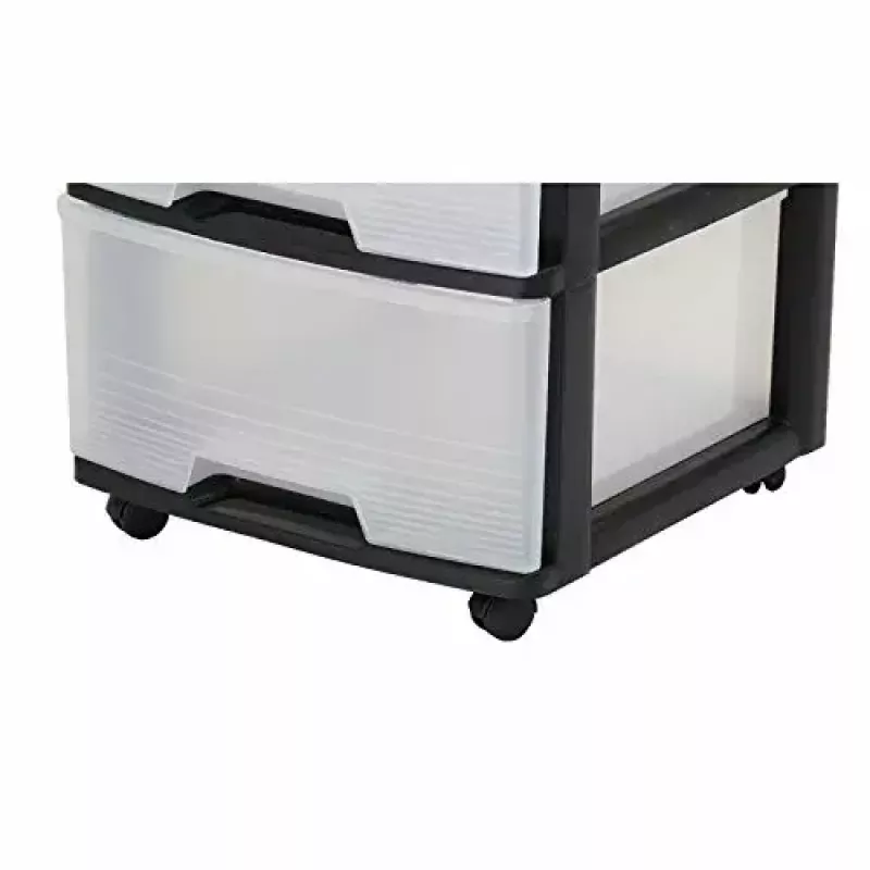 Szufladowa komoda Curver 0806770146 — 5 szuflad, po 20 L każda, czarna/półprzezroczysta, 37×39×100 cm