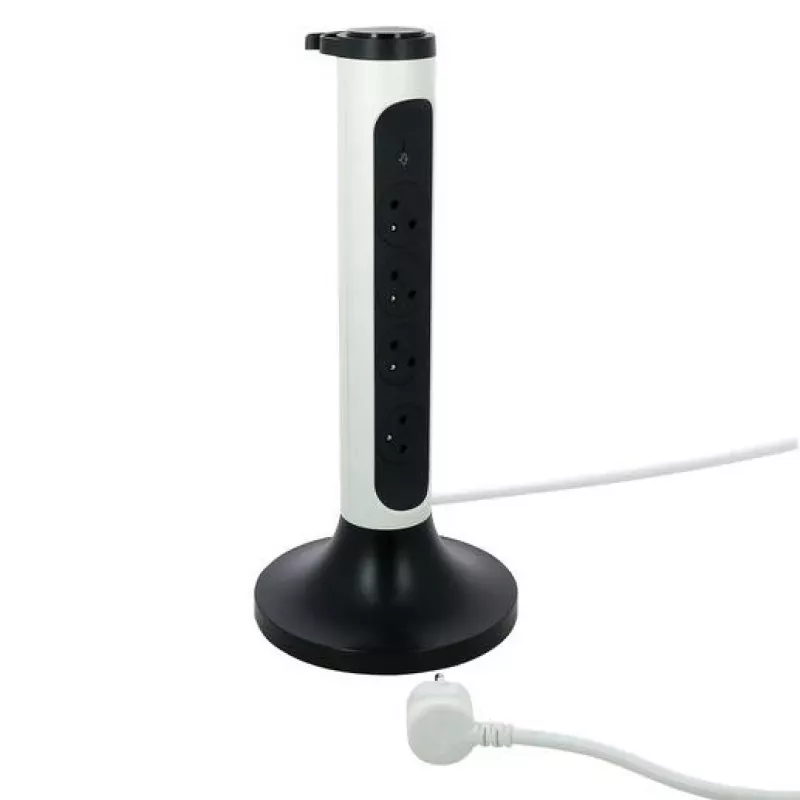 Legrand 049410 przedłużacz zasilający 2 m 4 gniazda AC Wewnętrzny Szary, Biały