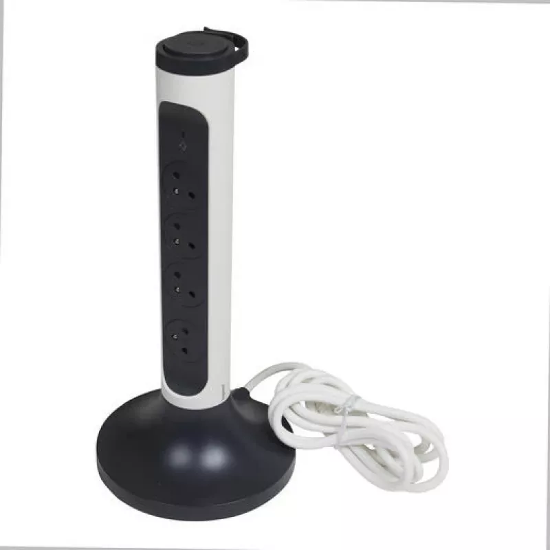 Legrand 049410 przedłużacz zasilający 2 m 4 gniazda AC Wewnętrzny Szary, Biały