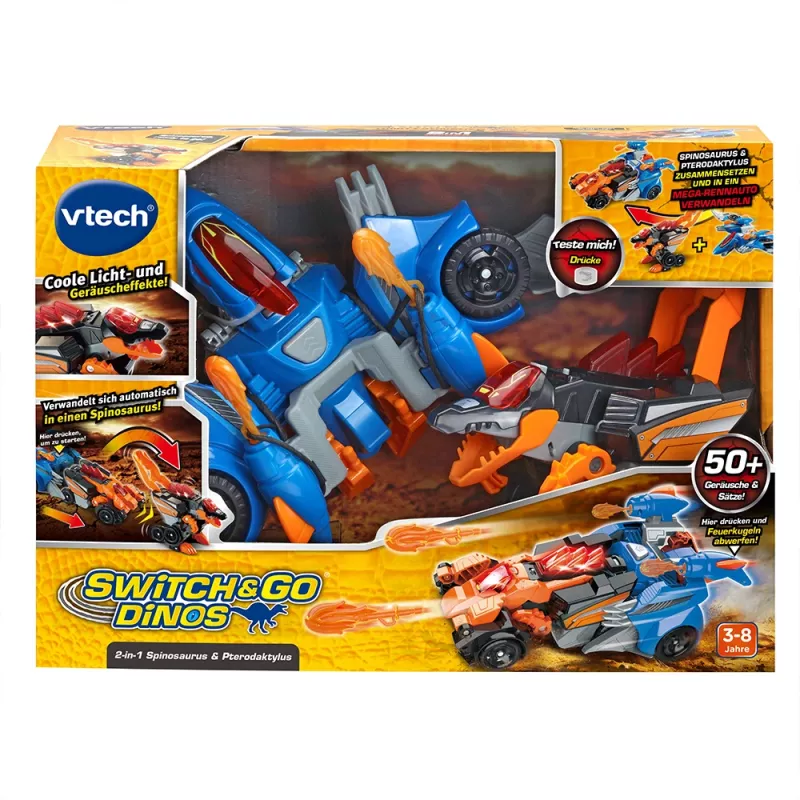 VTech Switch & Go Dinos 549304, 3 lata, Dźwięk, Wielokolorowy, 570 g