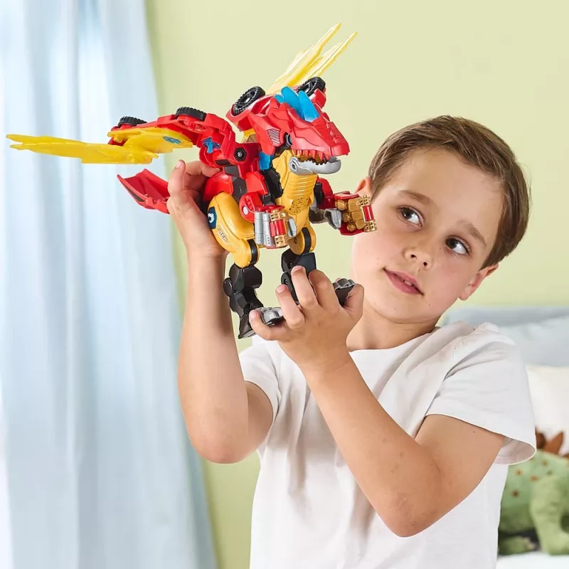 Figurka zabawkowa VTech Switch & Go Combo Mega Dragon — transformujący zestaw pojazd-smok