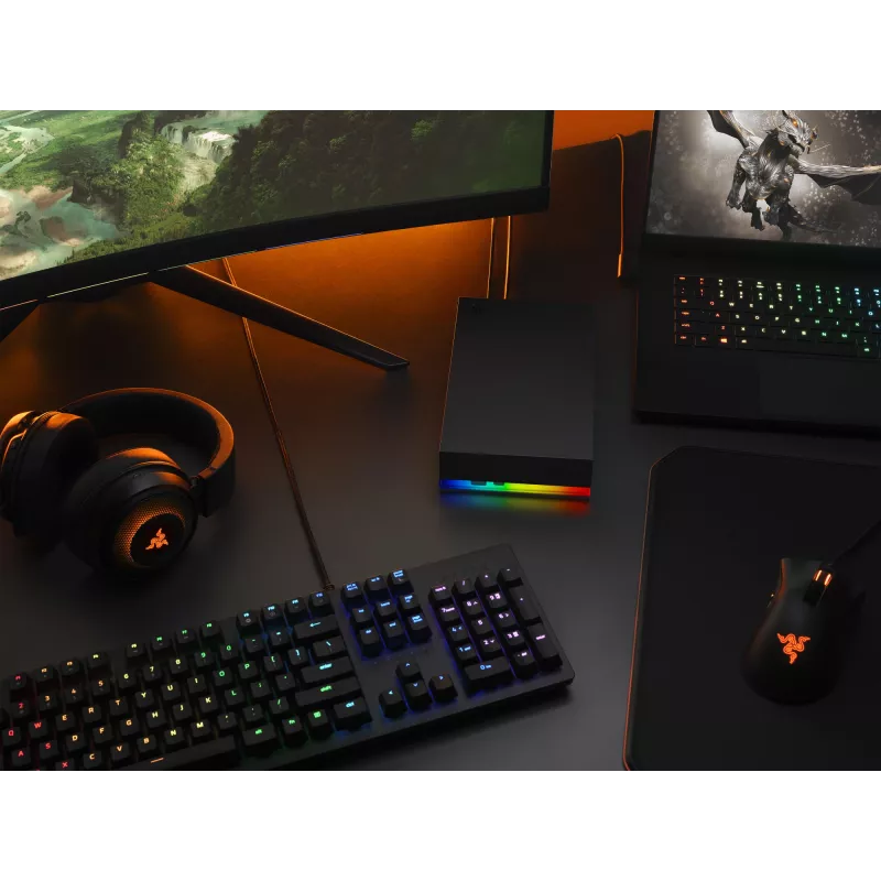Seagate FireCuda Gaming Hub zewnętrzny dysk twardy 8 TB Micro-USB B / USB Type-A / USB Type-C 3.2 Gen 1 (3.1 Gen 1) Czarny