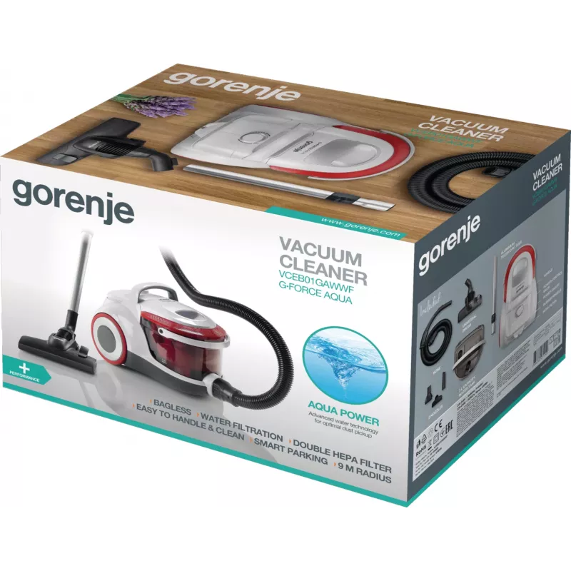 Gorenje VCEB01GAWWF 3 L Odkurzacz cylindryczny Na sucho Bezworkowy