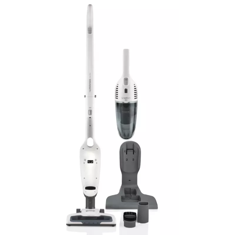Gorenje SVC180FW odkurzacz pionowy 2 w 1 zasilany baterią do odkurzania na sucho HEPA bezworkowy 0,6 l biały