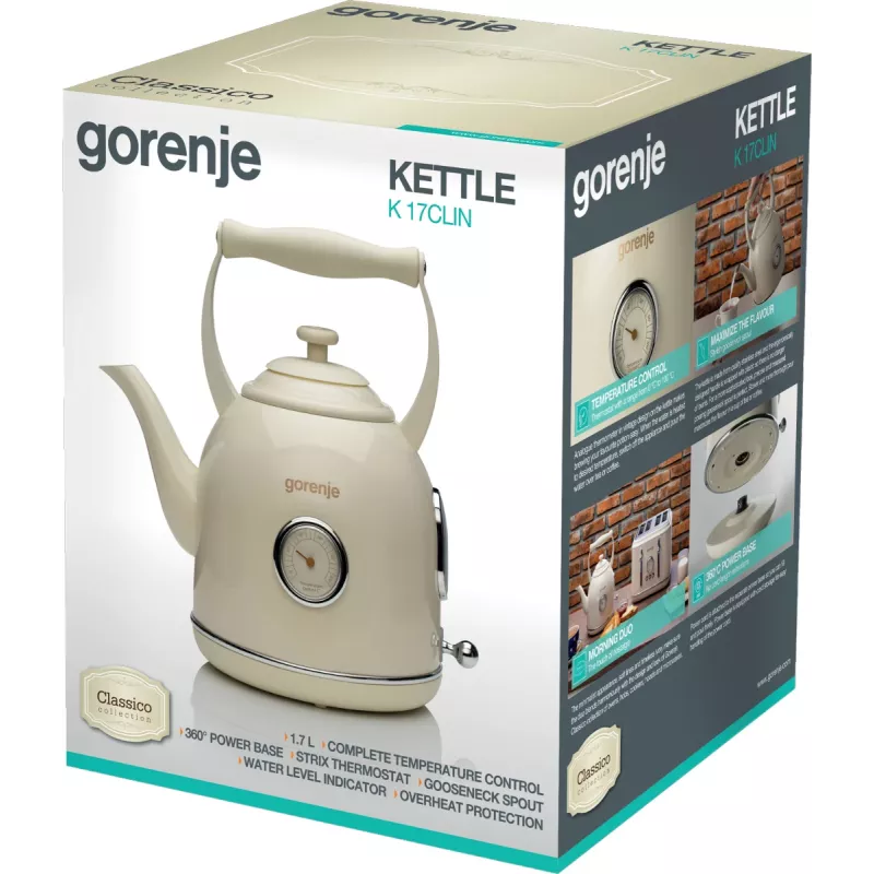 Czajnik elektryczny Gorenje K17CLIN 1,7 L 2000 W kremowy