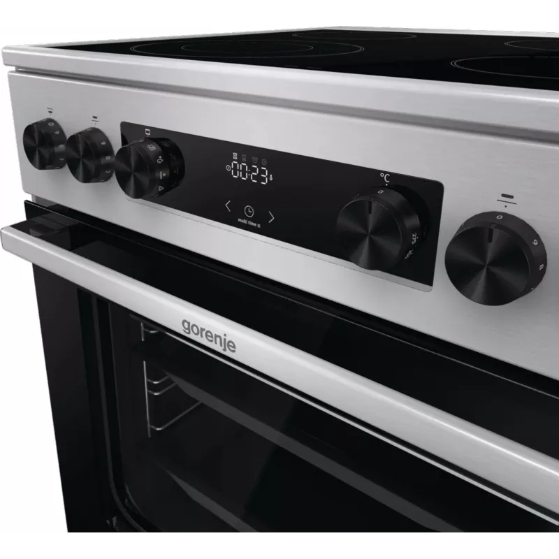 Kuchenka Gorenje GECS6C70XC wolnostojąca płyta grzewcza elektryczna stal nierdzewna