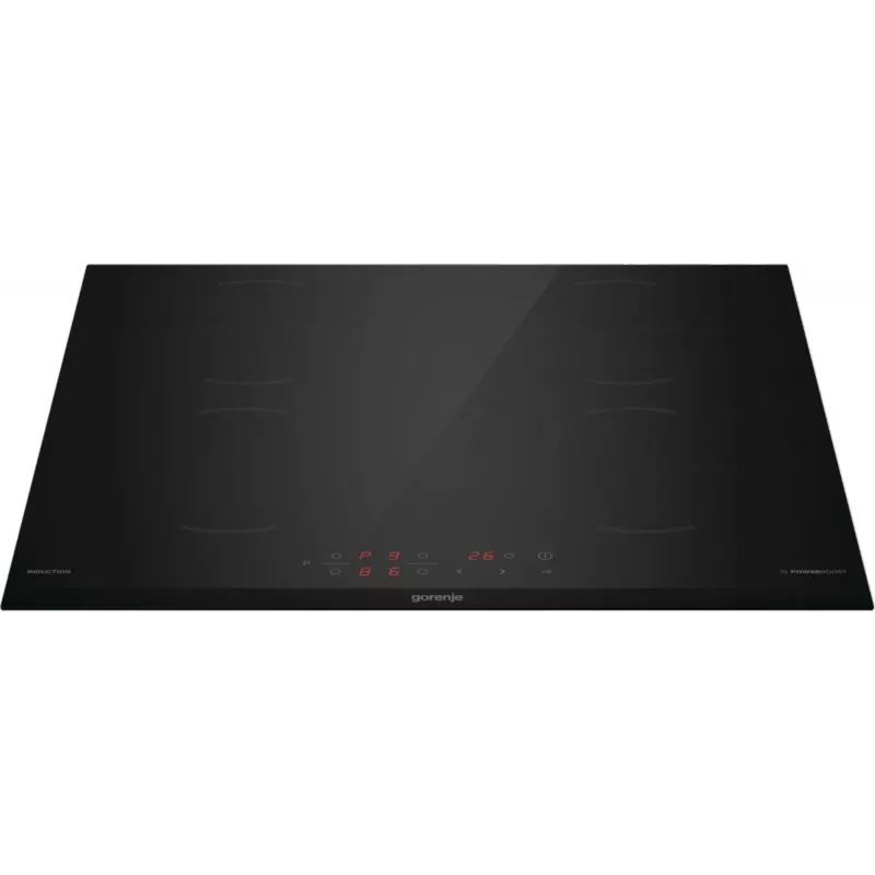 Płyta indukcyjna Gorenje GI6401BCE RAL9017, czarna, do zabudowy, 59,5 cm, płyta indukcyjna strefowa, ceramika szklana, 4 strefy grzewcze