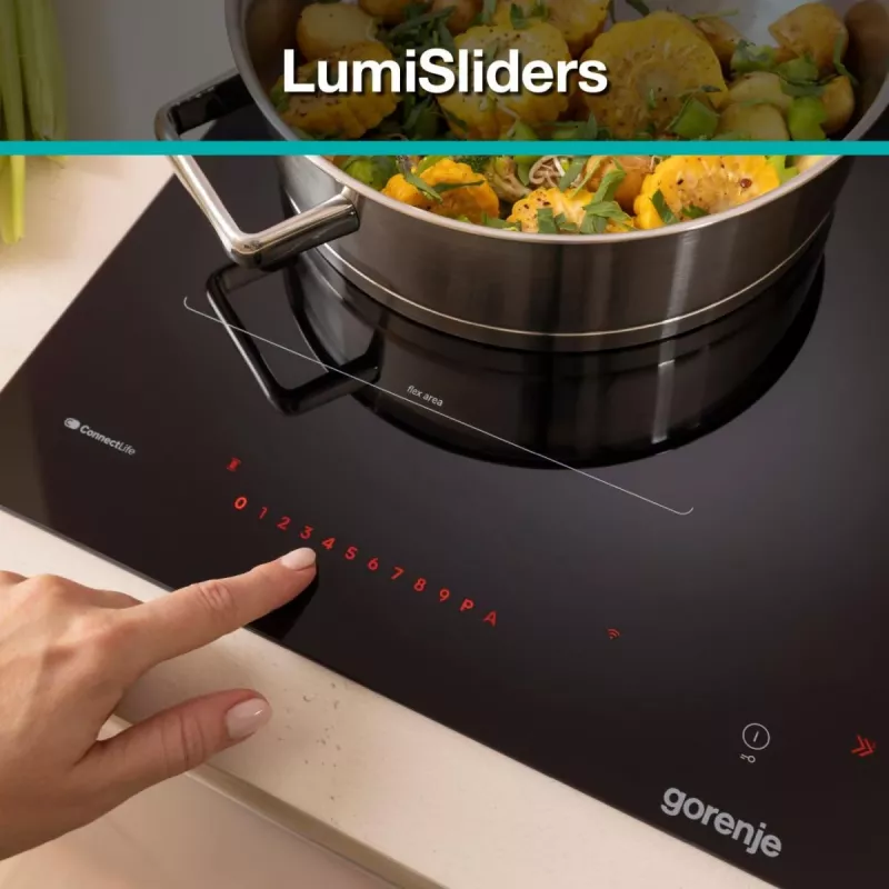 Gorenje Induktionshäll GI6443BSCWF, Czarny, Built-in, 60 cm, Zone induction hob, Glass-ceramic, 4 zone(s)