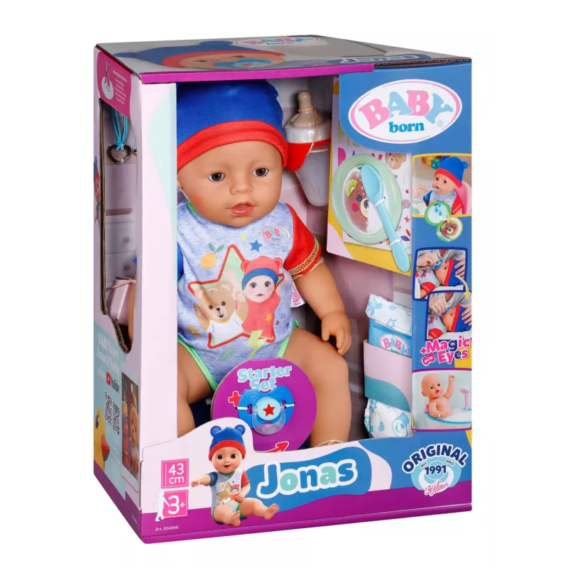 BABY born Jonas 43cm, Lalka bobas, Mężczyzna, 3 lat(a), Chłopiec/Dziewczynka, 430 mm, Wielokolorowy
