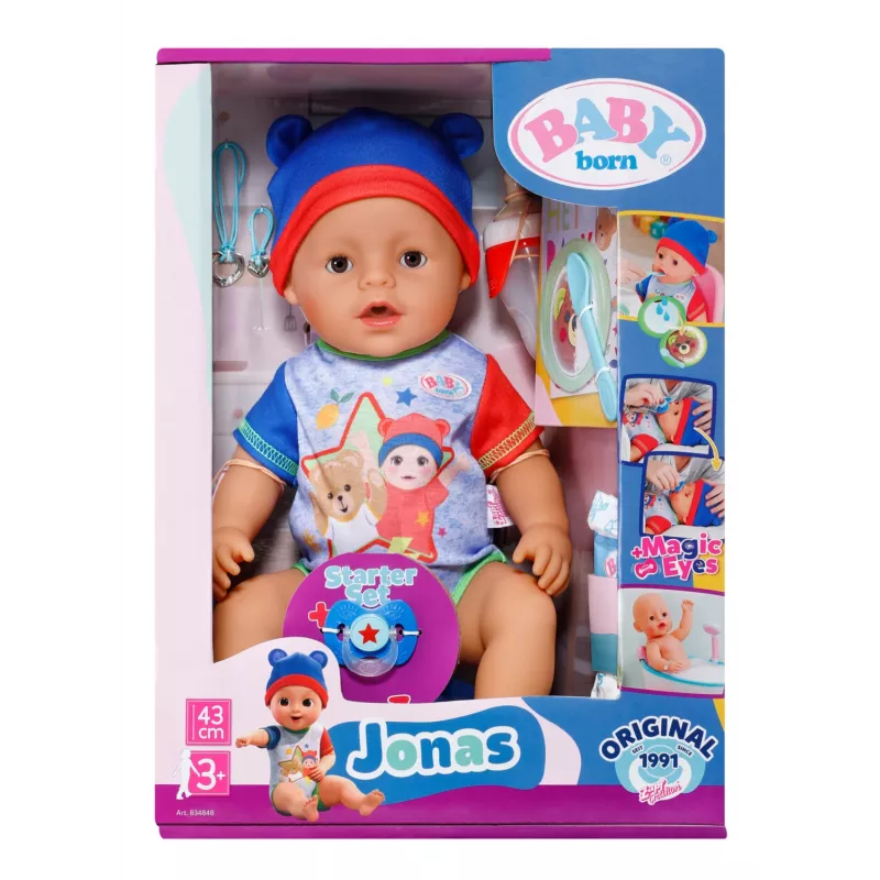 BABY born Jonas 43cm, Lalka bobas, Mężczyzna, 3 lat(a), Chłopiec/Dziewczynka, 430 mm, Wielokolorowy