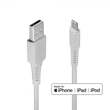 Lindy 2m USB do Lightning kabel, biały, 2 m, Lightning, USB A, biały, prosty, prosty