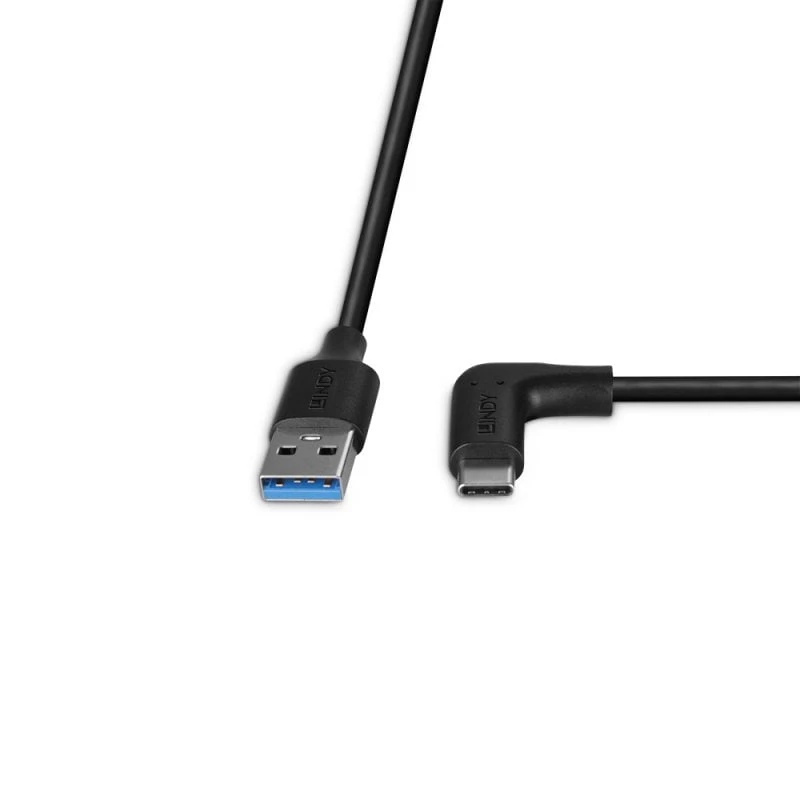 Kabel Lindy USB 3.2 Typ A na C, 1,5 m, kąt prosty 90°, 10 Gb/s