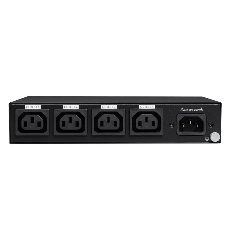 Lindy 32622 jednostka dystrybucji zasilania (PDU) 4 gniazda AC 1U Czarny