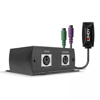 Lindy 100m PS/2 KM Cat.5e/6 Extender, Transmitter & receiver, Wired, 100 m, Cat5e, Cat6, Czarny, CE, FCC, RoHS & REACH, CP65