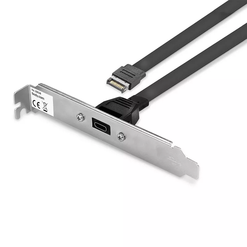 Pojedynczy port USB 3.1 Gen 2 typu C, panel tylny Lindy, 0,45 m, USB A, męski, męski, 0–65 °C, 0–70 °C