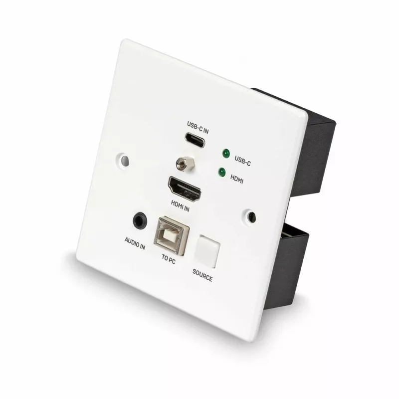 Lindy 150m Cat.6 HDMI 4K60 i Type C HDBaseT UK nadajnik KVM z płytą ścienną, nadajnik