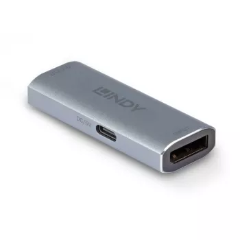 Lindy DisplayPort 1.4 Repeater, 7680 x 4320 pikseli, Wzmacniacz AV, 40 m, Przewodowy, Srebrny