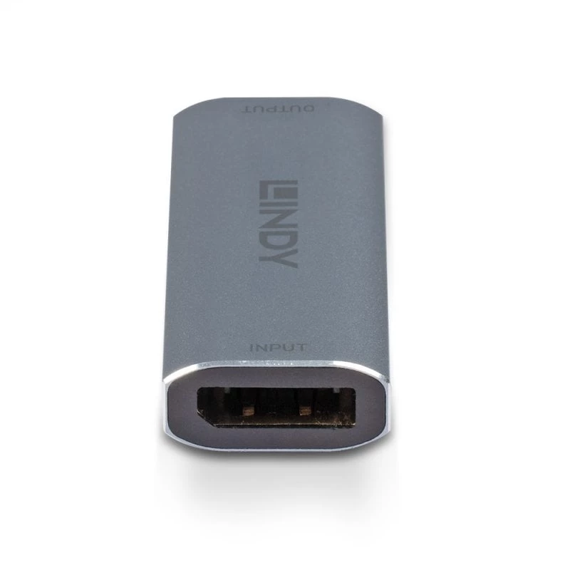 Lindy DisplayPort 1.4 Repeater, 7680 x 4320 pikseli, Wzmacniacz AV, 40 m, Przewodowy, Srebrny