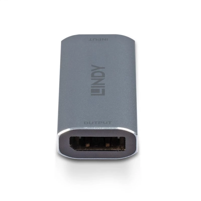 Lindy DisplayPort 1.4 Repeater, 7680 x 4320 pikseli, Wzmacniacz AV, 40 m, Przewodowy, Srebrny