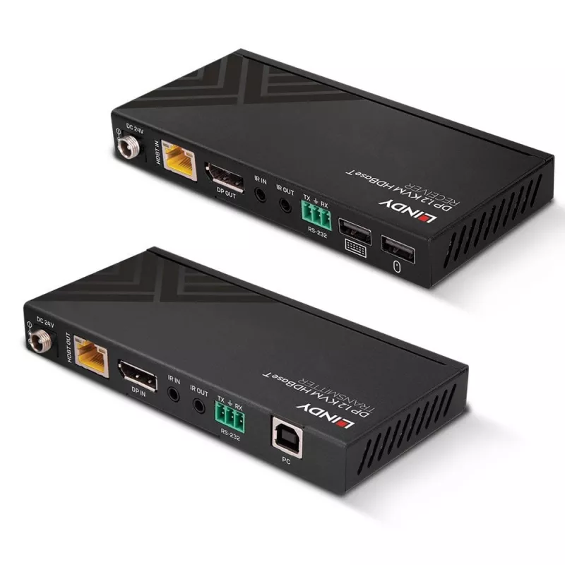 Lindy 150m Cat.6 DisplayPort 1.2, USB, IR i RS-232 HDBaseT KVM Extender