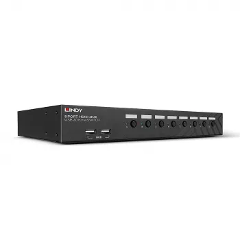 Lindy 39538 Przełącznik KVM Montaż w szafie rack Czarny