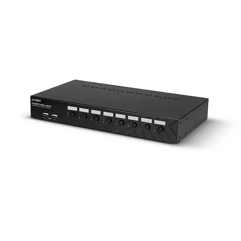 Lindy 39538 Przełącznik KVM Montaż w szafie rack Czarny