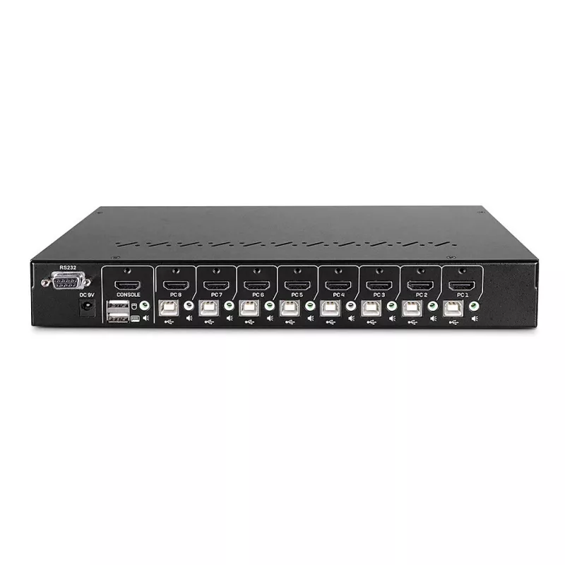 Lindy 39538 Przełącznik KVM Montaż w szafie rack Czarny