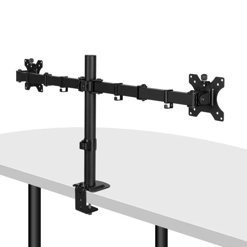 Lindy Dual Adjustable Display Mount, 8 kg, 33 cm (13 cali), 81.3 cm (32 cale), 75 x 75 mm, 100 x 100 mm, Czarny