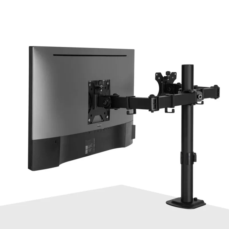 Lindy Dual Adjustable Display Mount, 8 kg, 33 cm (13 cali), 81.3 cm (32 cale), 75 x 75 mm, 100 x 100 mm, Czarny