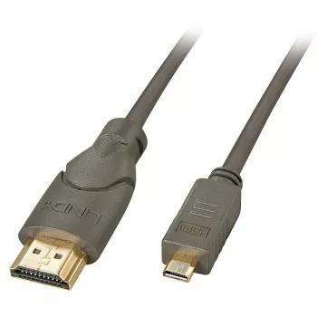 Lindy 0.5m High Speed Micro HDMI to HDMI kabel, 0,5 m, HDMI Typ A (Standard), HDMI Typ D (Micro), 3D, 10,2 Gbit/s, Czarny