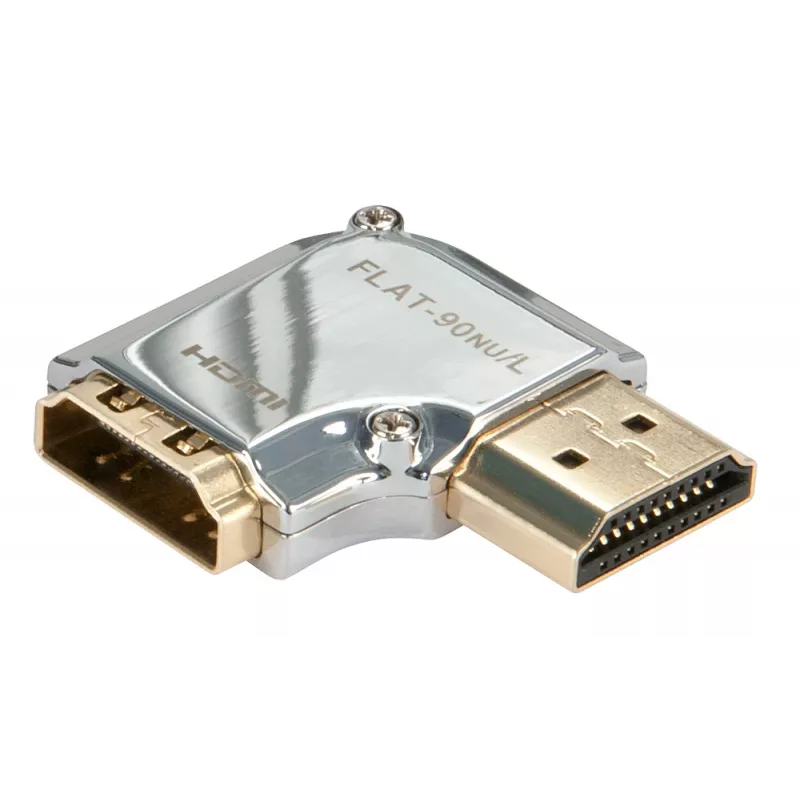 Lindy CROMO Adapter HDMI męski na HDMI żeński, kąt prosty 90 stopni, w lewo
