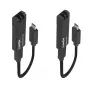 Lindy 100m Fibre Optic USB 3.2 Type C Extender, nadajnik i odbiornik sieciowy, 100 m, 10000 Mbit/s, światłowód, USB 3.2 Gen 1 (3.1 Gen 1) Type-C, czarny