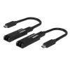 Lindy 100m Fibre Optic USB 3.2 Type C Extender, nadajnik i odbiornik sieciowy, 100 m, 10000 Mbit/s, światłowód, USB 3.2 Gen 1 (3.1 Gen 1) Type-C, czarny