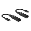 Lindy 100m Fibre Optic USB 3.2 Type C Extender, nadajnik i odbiornik sieciowy, 100 m, 10000 Mbit/s, światłowód, USB 3.2 Gen 1 (3.1 Gen 1) Type-C, czarny