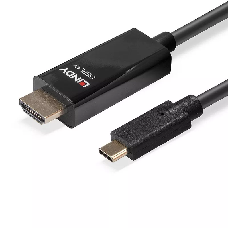 Lindy 10m USB Type C to HDMI 4K60 adapter kablowya with HDR, 10 m, USB Type-C, HDMI Type A (Standard), Male, Male, prosty