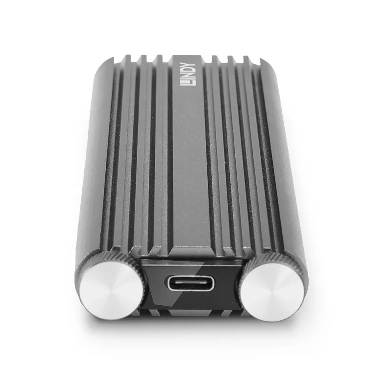 Obudowa SSD Lindy USB 3.2 Gen 2x2 NVMe M.2, obudowa SSD, M.2, PCI Express, 20 Gbit/s, łączność USB, srebrna