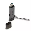 Lindy USB 3.2 Type C i A SD / Micro SD czytnik kart, MiniSD, SD, czarny, szary, 5000 Mbit/s, USB 3.2 Gen 1 (3.1 Gen 1) Type-A/Type-C, 78,5 mm, 22,5 mm