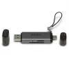 Lindy USB 3.2 Type C i A SD / Micro SD czytnik kart, MiniSD, SD, czarny, szary, 5000 Mbit/s, USB 3.2 Gen 1 (3.1 Gen 1) Type-A/Type-C, 78,5 mm, 22,5 mm