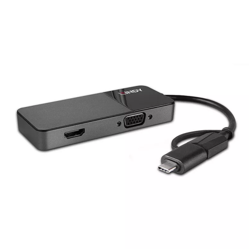 Stacja dokująca/replikator portów do laptopa Lindy 43354 USB 3.2 Gen 1 (3.1 Gen 1) Type-A + Type-C Czarny