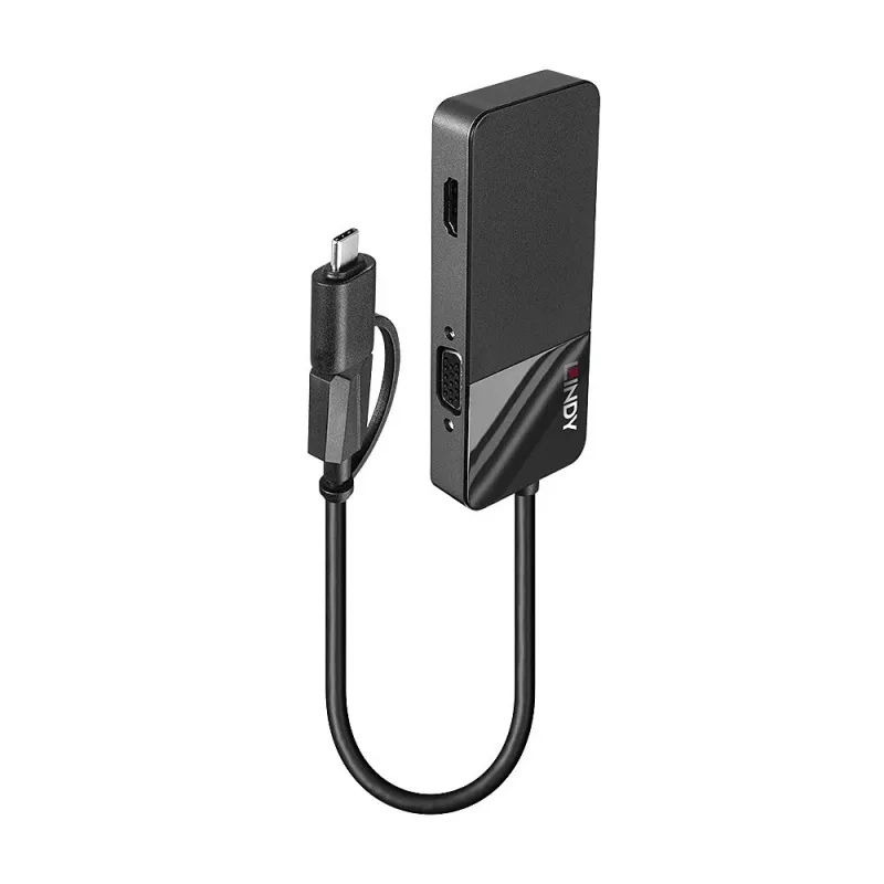 Stacja dokująca/replikator portów do laptopa Lindy 43354 USB 3.2 Gen 1 (3.1 Gen 1) Type-A + Type-C Czarny