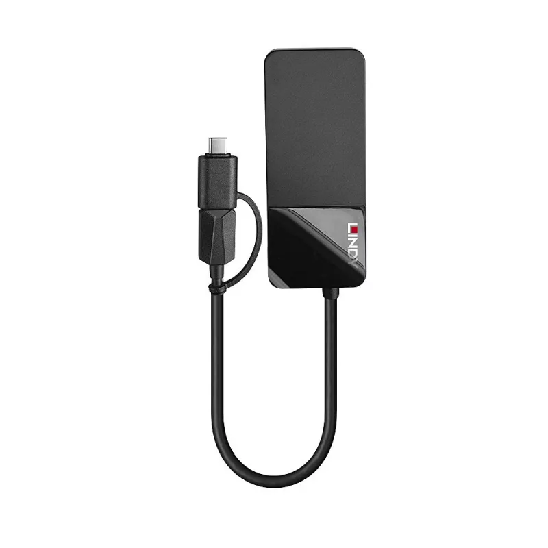 Stacja dokująca/replikator portów do laptopa Lindy 43354 USB 3.2 Gen 1 (3.1 Gen 1) Type-A + Type-C Czarny