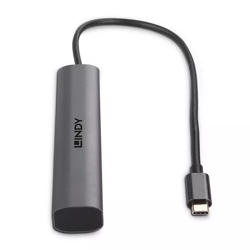 Lindy 43385 koncentrator interfejsów USB Type-C 10000 Mbit/s Szary
