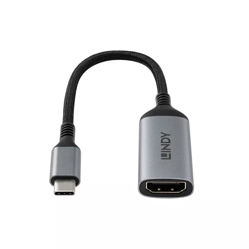 Lindy 43428 adapter kabla wideo 0,15 m USB Type-C HDMI szary