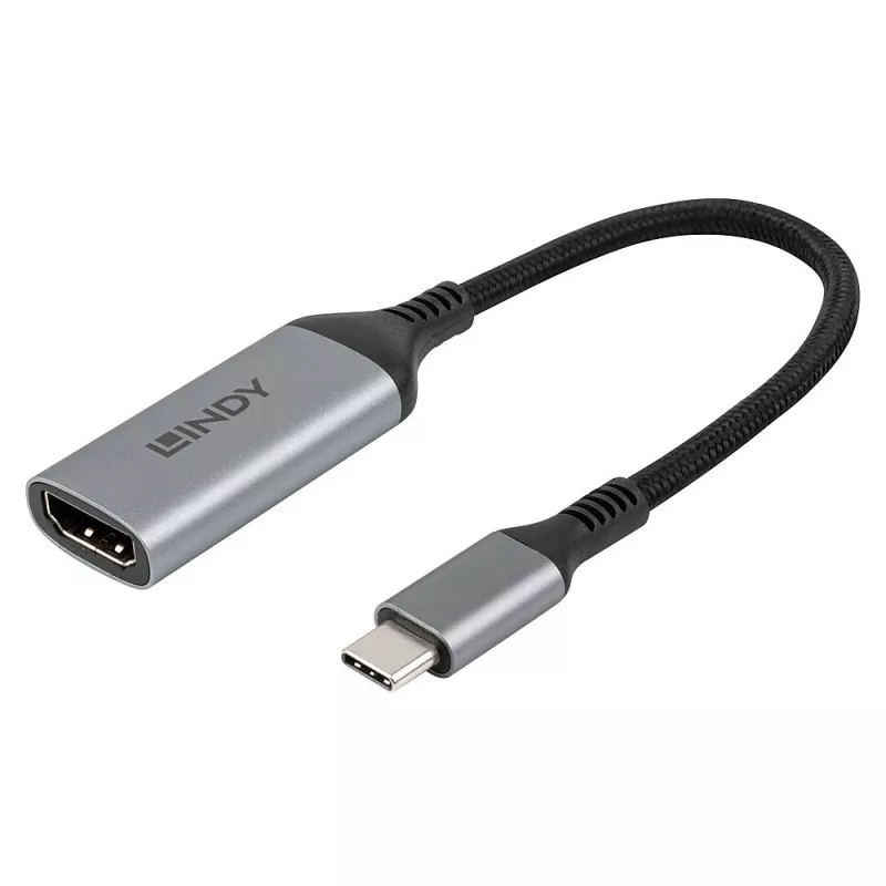 Lindy 43428 adapter kabla wideo 0,15 m USB Type-C HDMI szary