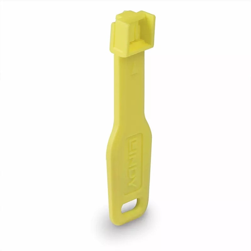 Lindy RJ45 Port Locks Żółty, 10 szt. + 1 Klucz, Blokada portu + klucz, RJ-45, Żółty, Akrylonitryl-butadien-styren (ABS), 10 szt., Poliworek