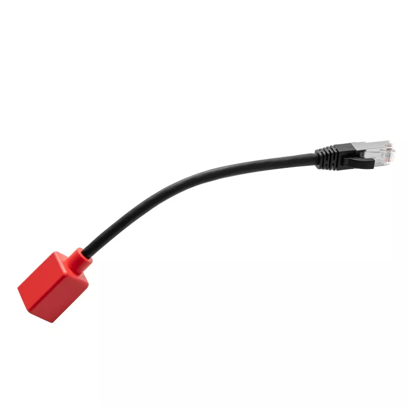 Lindy 0.2m RJ-45 Cat.6A Break-Away Adapter, 0,2 m, Cat6a, RJ-45, RJ-45, Czarny, Czerwony